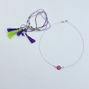 Handmade bracelets and necklace.